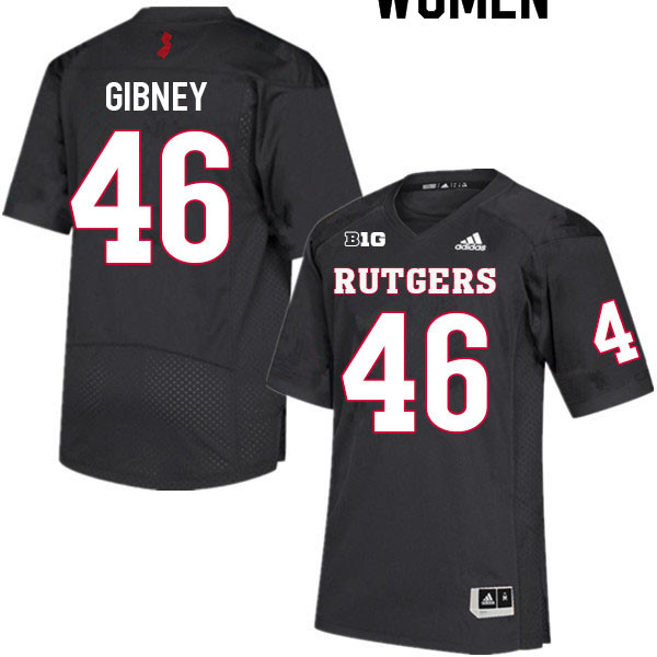 Women #46 Matt Gibney Rutgers Scarlet Knights College Football Jerseys Sale-Black